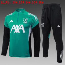 25-26 Liverpool High Quality Kids Half Pull Tracksuit