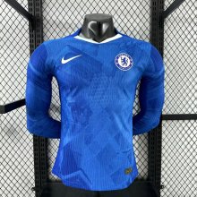 25-26 CHE Home Long Sleeve Player Version Soccer Jersey