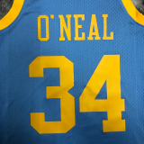 2002 LAKERS O'NEAL #34 Light blue Retro Top Quality Hot Pressing NBA Jersey