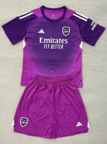 25-26 ARS Purple GoalKeeper Kids Soccer Jersey 1:1 Thai Quality