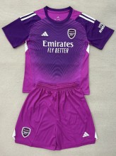 25-26 ARS Purple GoalKeeper Kids Soccer Jersey 1:1 Thai Quality
