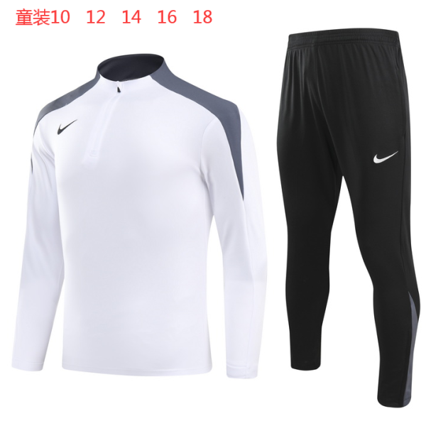 2024 NK White Kids Half Pull Tracksuit