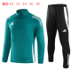 2024 AD Green Kids Half Pull Tracksuit
