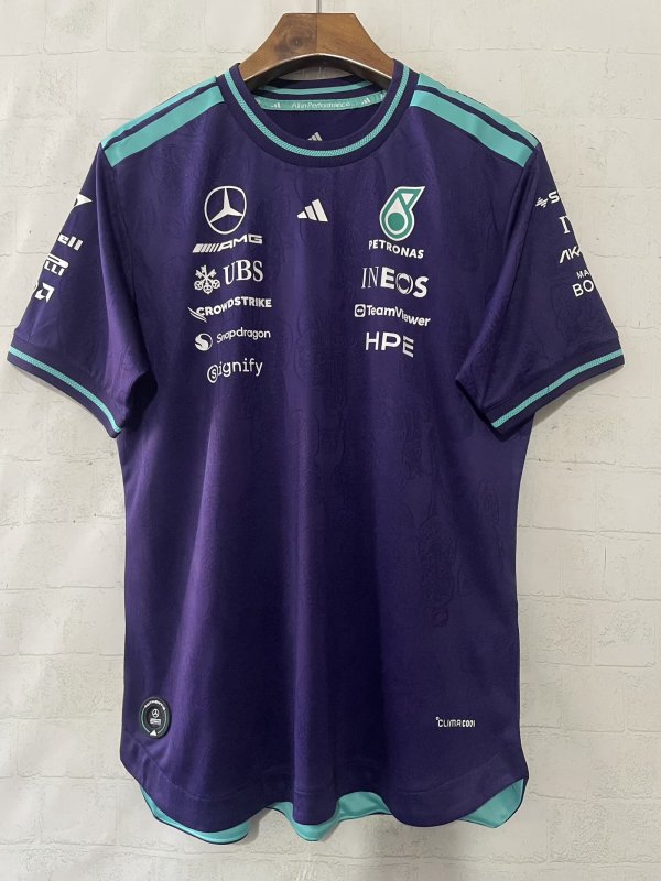 2026 F1 Benz New Pattern Short Sleeve Racing Suit