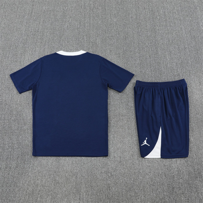 25/26 PSG Jordan kids short sleeved training suit royal blue