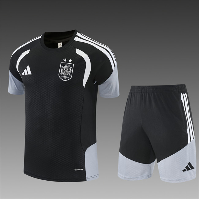 26/27 Spain short -sleeved training suit black