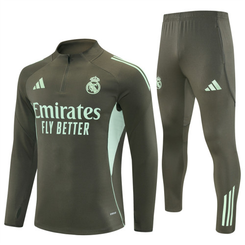 25/26 Real Madrid Kids training suit dark green