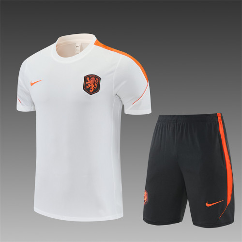 26/27 Netherlands short -sleeved training suit white
