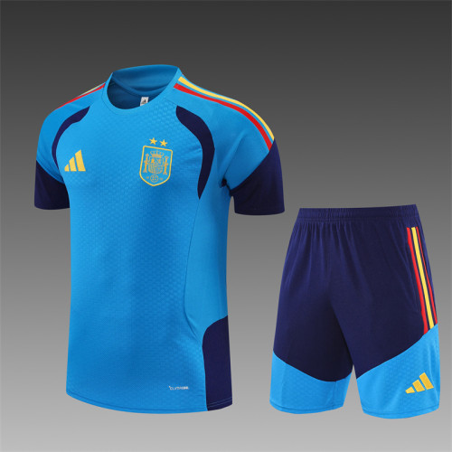 26/27 Spain short -sleeved training suit blue