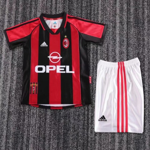 Retro 98/99 AC Milan home kids kit