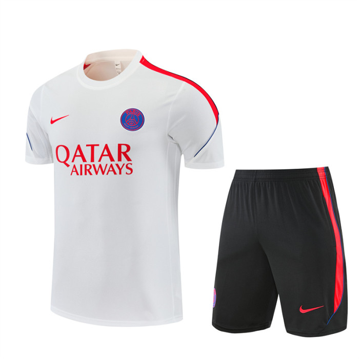 26/27 PSG kids short sleeved training suit white