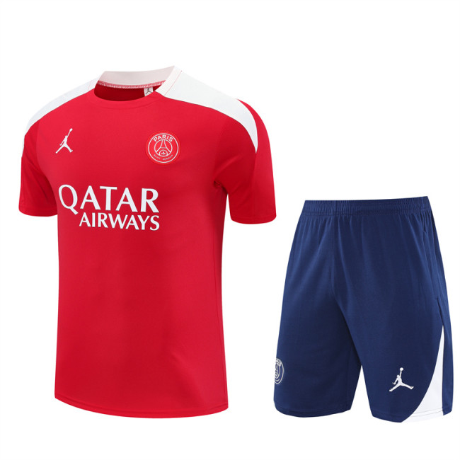 25/26 PSG short sleeved Adult training suit red