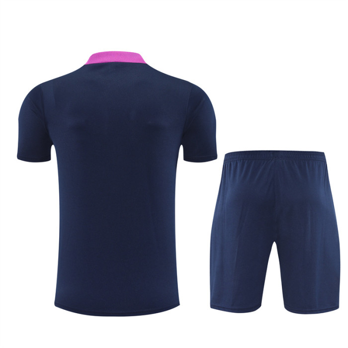 25/26 Barcelona Short sleeve Adult training suit royal blue