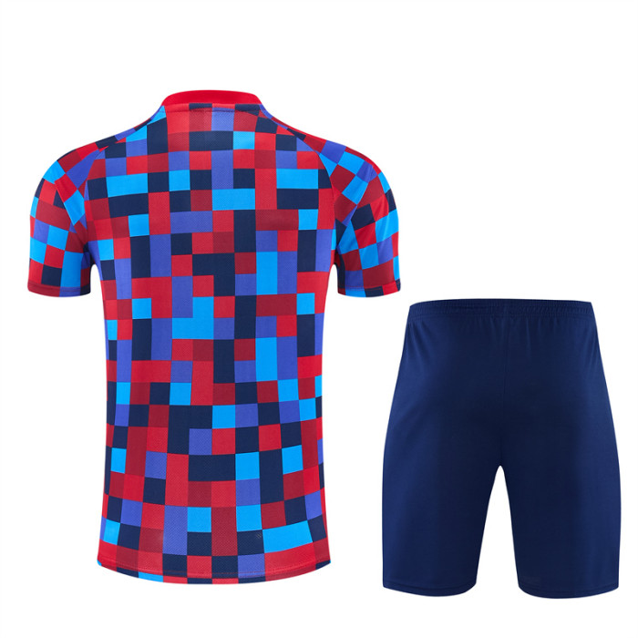 26/27 Barcelona kids Short sleeve training suit red blue