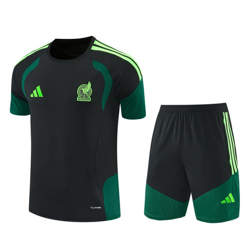 26/27 Mexico kids short -sleeved training suit black