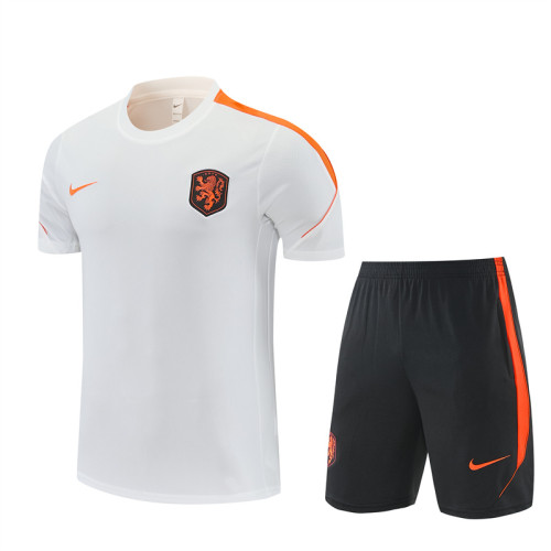 26/27 Netherlands kids short -sleeved training suit white