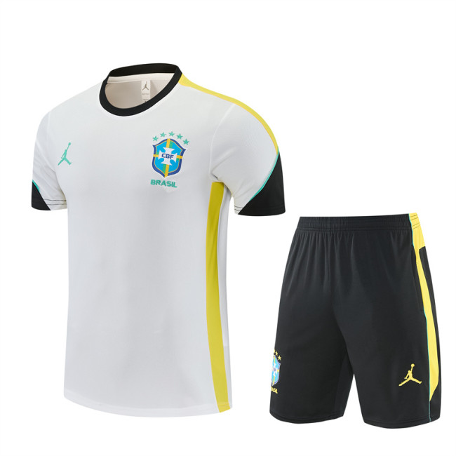 26/27 Brazil Short sleeve kids training suit white