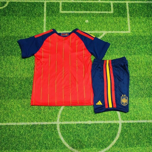 26/27 Spain home kids kit World Cup Champion version