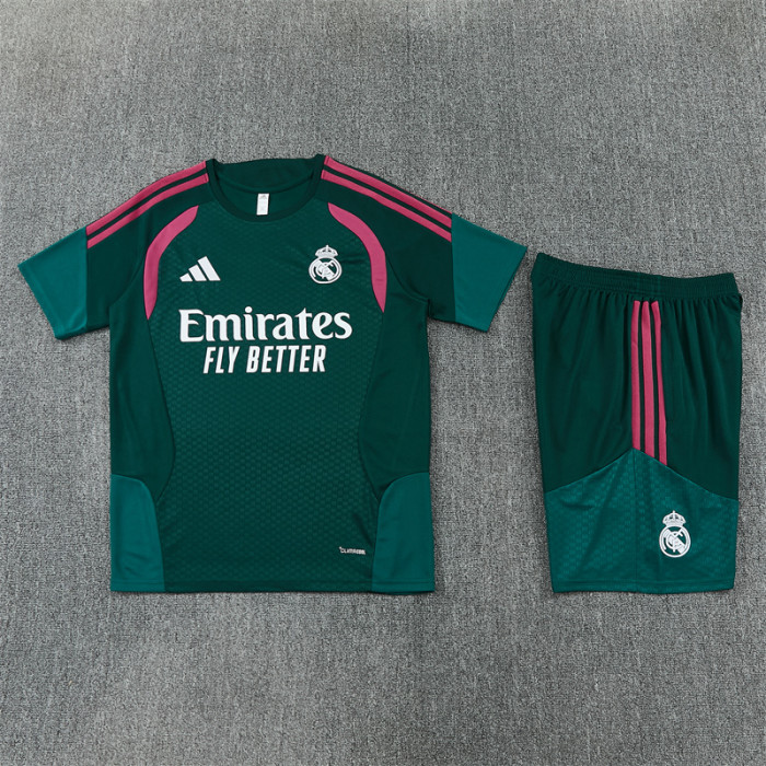 26/27 Real Madrid Short sleeve Adult training suit dark green