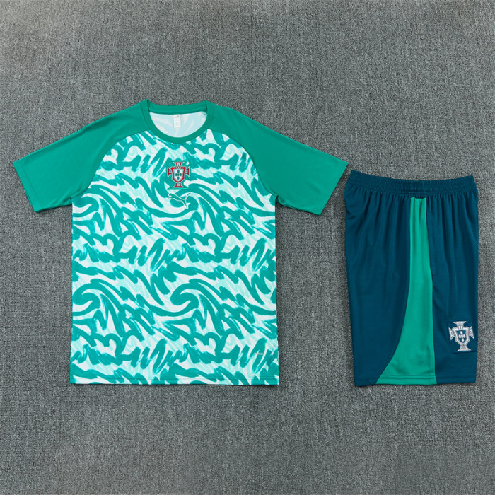 26/27 Portugal short -sleeved training suit green