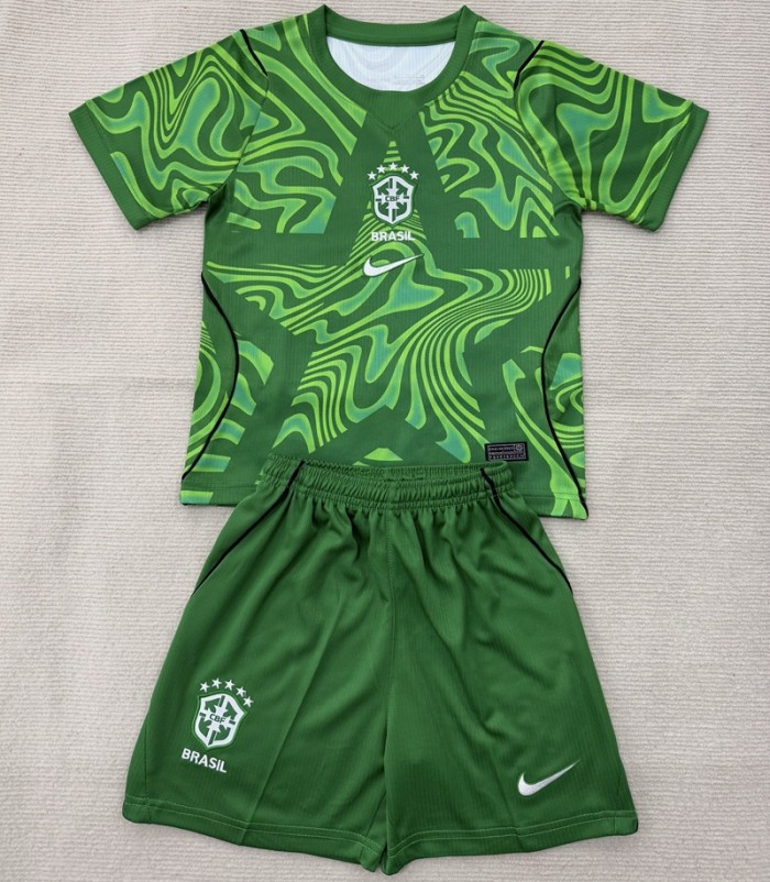 26/27 Brazil goalkeeper kids kit green