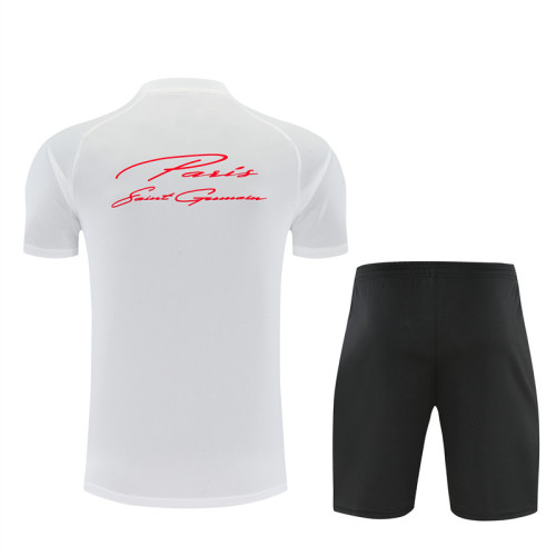 26/27 PSG kids short sleeved training suit white