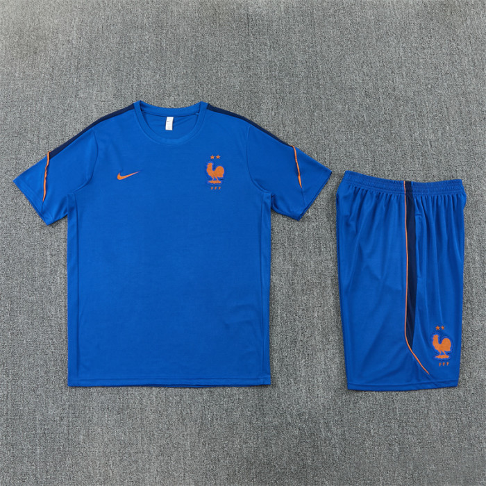 26/27 France short sleeved training  Adult suit royal blue