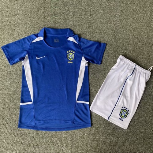 Retro 2002 Brazil Away kids kit