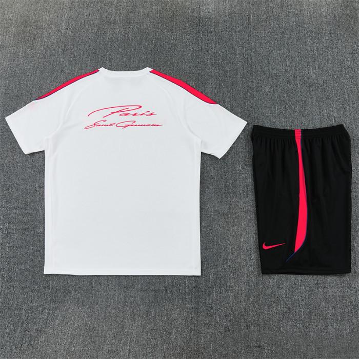 26/27 PSG kids short sleeved training suit white