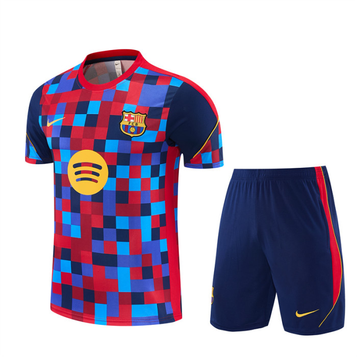 26/27 Barcelona kids Short sleeve training suit red blue