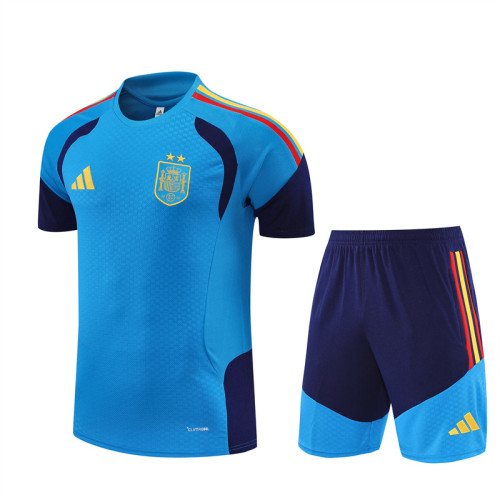 26/27 Spain kids short -sleeved training suit blue