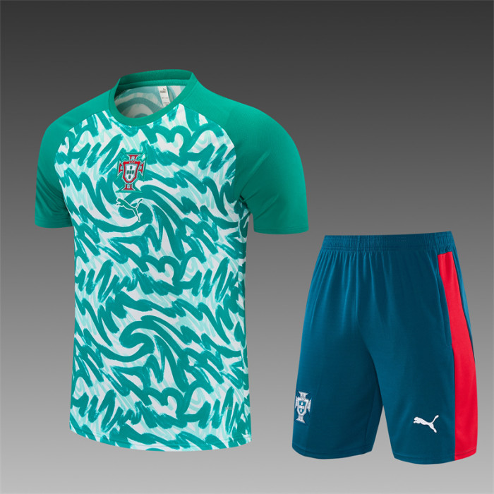 26/27 Portugal short -sleeved training suit green