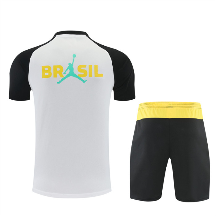 26/27 Brazil Short sleeve kids training suit white