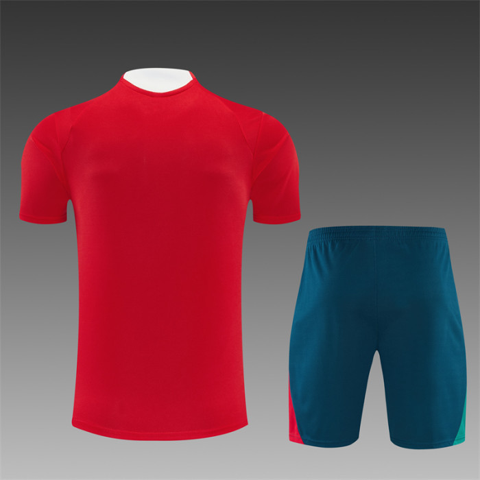 26/27 Portugal short -sleeved training suit red