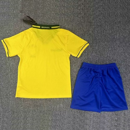 Retro 1994 Brazil home kids kit