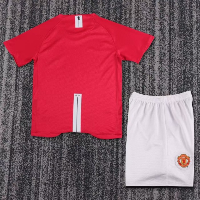 Retro 07/08 Manchester United home kids kit Champion Edition