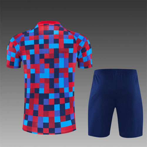 26/27 Barcelona Short sleeve Adult training suit red blue