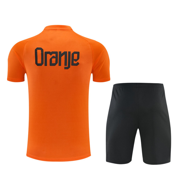 26/27 Netherlands kids short -sleeved training suit orange