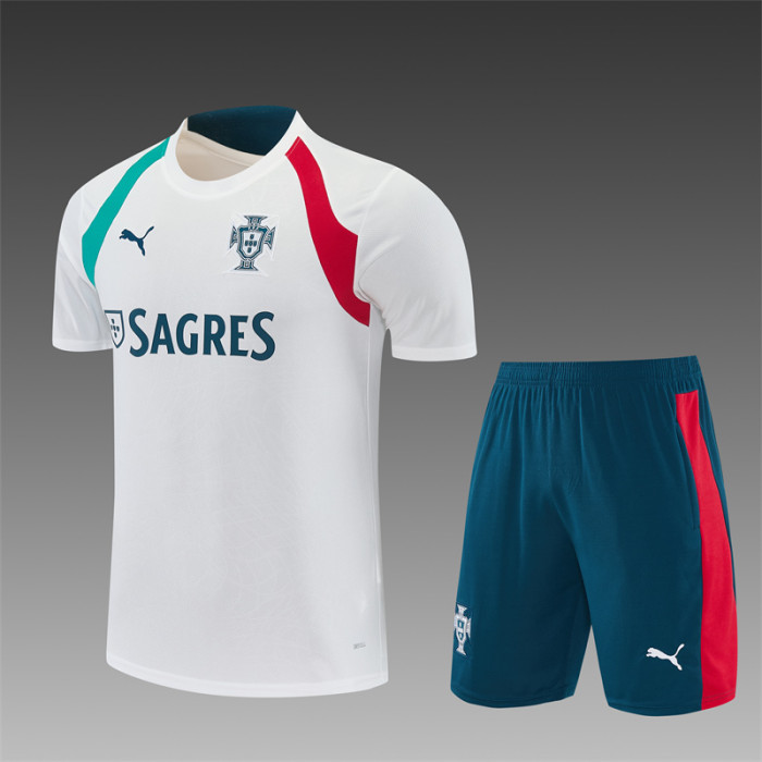 26/27 Portugal short -sleeved training suit white
