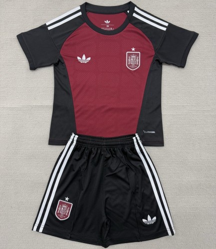 26/27 Spain goalkeeper kids kit red black