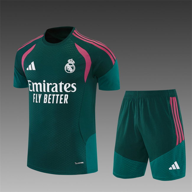 26/27 Real Madrid Short sleeve Adult training suit dark green