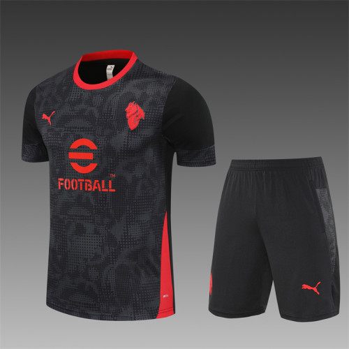 25/26 AC Milan Short sleeve Adult training suit black