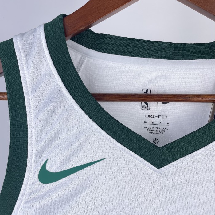 23 NBA Bucks home white #0 Lillard Basketball Jersey