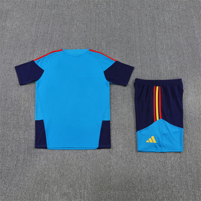 26/27 Spain kids short -sleeved training suit blue