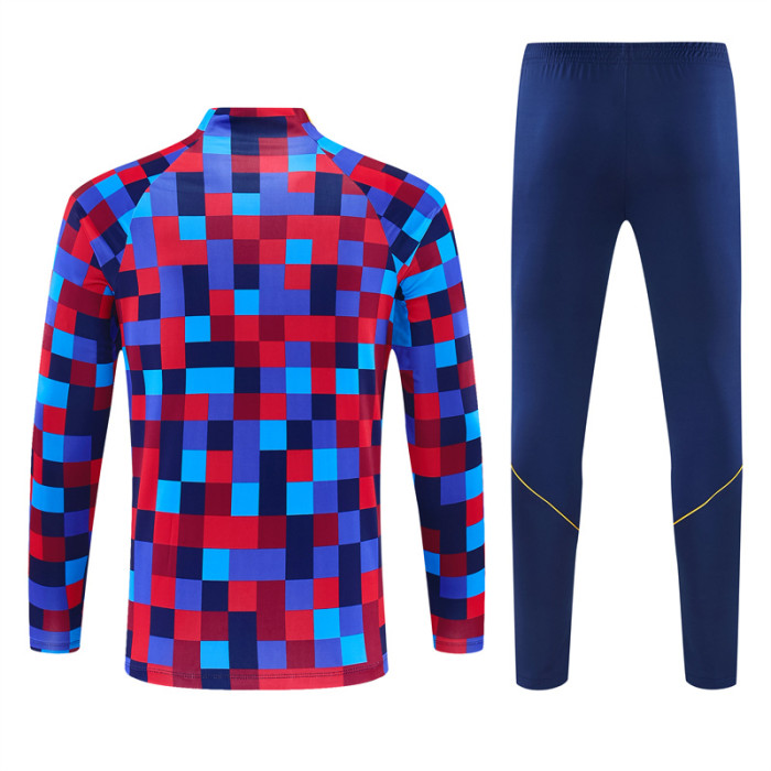 26/27 Barcelona kids training suit light red blue