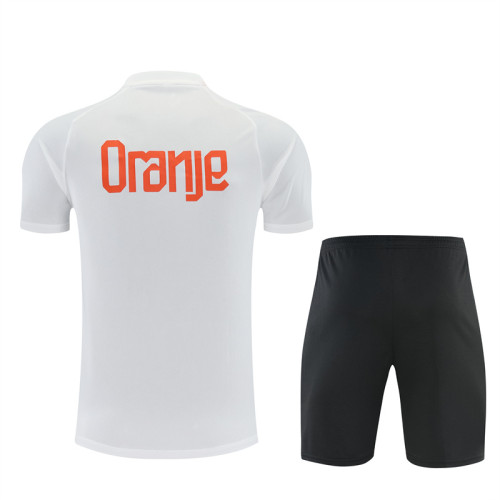26/27 Netherlands kids short -sleeved training suit white