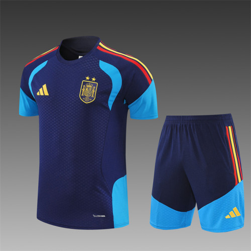 26/27 Spain short -sleeved training suit royal blue