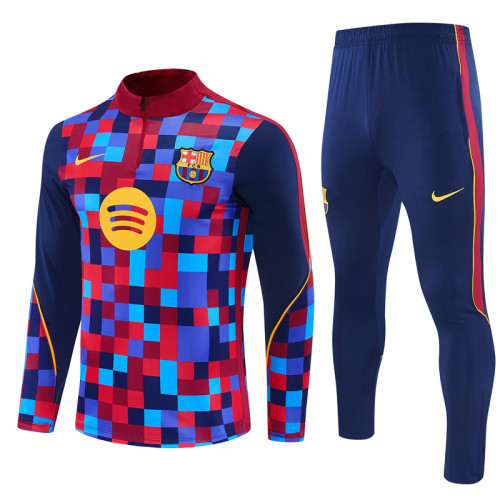 26/27 Barcelona kids training suit light red blue
