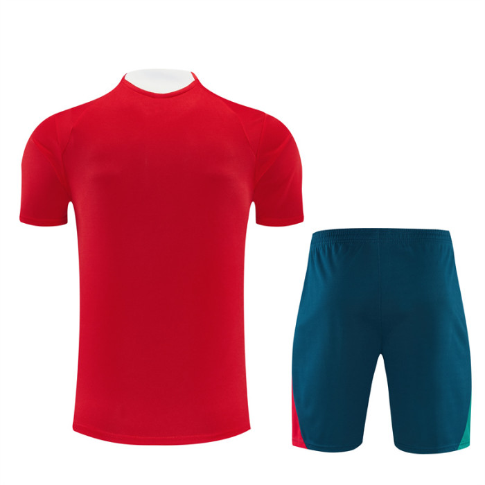 26/27 Portugal kids short -sleeved training suit red