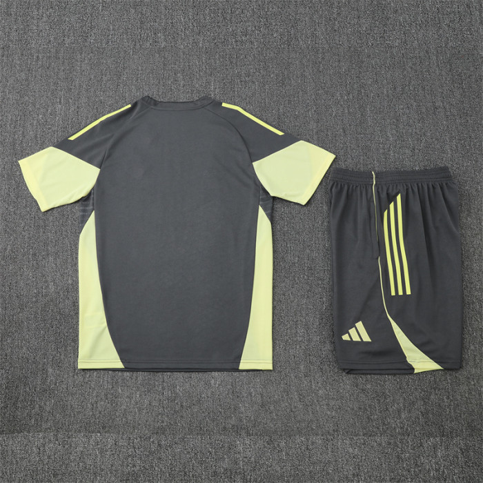 25/26 Real Madrid Short sleeve Adult training suit dark grey